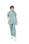 UNIFORM CRAFT Female Nurse Uniform | Hospital Staff, clinics, Home Health, Nurse Uniforms for Women made of Polyester-Cotton (L, Ash Green)