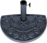 Floral Design Half Round Resin Umbrella Base by Trademark Innovations