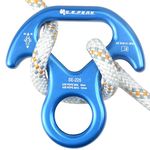 S.E.PEAK 30kN Rescue Figure 8 Descender Climbing Gear Downhill Equipment Rigging Plate Rappeling Device for Rock Climbing/Aluminum Alloy, Blue