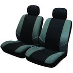 Sakura Merton Black/Grey Front Seat and Headrest Covers SS3633 – To Fit Most Cars, Elasticated Hems, Side Airbag Compatible, Machine Washable