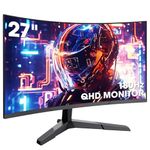 KOORUI 27-Inch Gaming Monitor, Fast VA Panel QHD, R1500, 180Hz, 1ms, DCI-P3 85 percent, DP+HDMI, Game Mode, Eye Protection, Rocker Button Three-Sided Narrow Bezel Design