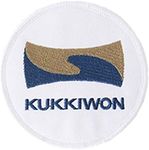 Mooto Taekwondo Basic Type Circle Embroidery Patch 1 EA White & Black Taegeukgi World Taekwondo Kukkiwon TaekwondoWon (3. Kukkiwon(White))