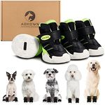 Dog Shoes for Small Dogs, Dog Boots for Summer Hot Pavement, Winter Snow Day Outdoor Walking, Indoor Hardfloors, Breathable Dog Sneakers, Dog Booties Paw Protectors for Running Black 4Pcs Size 5