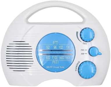 ANCLLO Shower Radio, Mini Portable AM FM Hanging Wireless Shower Radio, Waterproof Battery Operated Radio, Built-in Speaker Audio for Home, Beach, Hot Tub, Bathroom, Outdoor