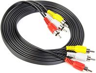 Xenocam 10FT RCA Audio/Video Composite Cable DVD/VCR/SAT Yellow/White/red connectors 3 Male to 3 Male