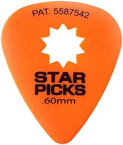 Everly Star Guitar Picks | 72 Pack | .60mm | Orange