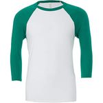 Canvas Mens 3/4 Sleeve Baseball T-Shirt (L) (White/Kelly Green)