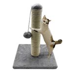 Unibos | Cat Scratching Post | Cat Activity Centre | Kitty Climbing Tree | Kitten Play Tower with Hanging Toys | Natural Sisal White | 40cm