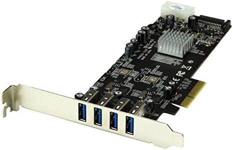 4 Port PCI Express (PCIe) SuperSpeed USB 3.0 Card Adapter w/ 2 Dedicated 5Gbps Channels - UASP - SATA / LP4 Power