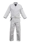 Fuji Single Weave Judo Gi Uniform with Size 0 White Belt - Kids & Adults Cotton Training Gi for Judo and Karate, Size 0, White