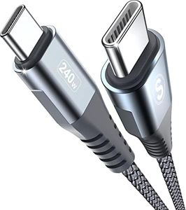 USB C to USB C Cable 2m 240W, USB Type C iPhone 16 Charger Fast Charging Braided Cord for iPhone 15 16 Pro Max Plus, MacBook, iPad Pro Air 4 5 Mini 6, Samsung Galaxy S24 S23 S22 Note 20 10 Pixel PS5