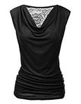 Zeagoo Tank Top for Women Dressy Tops Sleeveless Shirt Stretch Blouse with Side Shirring Black