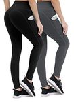 ALONG FIT Women Scrunch Butt-Lifting-Leggings-Seamless High Waiste Yoga-Pants Tummy Control Workout-Leggings Booty Tights (Black+ Gray CA, L)