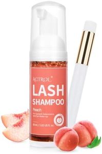 ACTROL Eyelash Extension Cleanser 60ML Natural Lash Extension Shampoo Peach Upgrade Foaming Cleanser Paraben & Sulfate Free Non-lrritating with Salon and Home Care