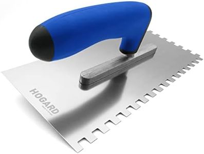 HOGARD Tile Trowel 0.3" x 0.3" | Best Stainless Steel Square Notched Trowel | Toothed Smoothing Tool.