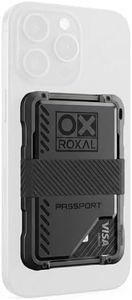 Roxal Premium Magnetic Wallet, Compatible with MagSafe & iPhone 17, 16, 15, 14, 13, 12 - CNC-Machined Aluminum Minimalistic & Luxury Design, RFID Blocking Thin Card Holder - Black