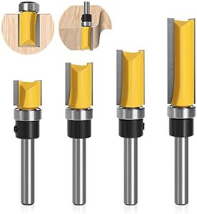 Lot de 4 Fraises pour Défonceuses 8mm, Fraise Metal Defonceuse a Bois, pour le Bois Massif, Outil de Coupe Professionnel le Panneau de Particules, le MDF, etc. (4)