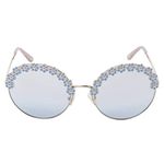 GUESS UV Protected Round Women's Sunglasses - (GU7587 59 10X|59|Blue Color Lens)