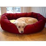 Majestic Pet 36" x 52" Bagel Dog Bed, X-Large, Burgundy/Sherpa