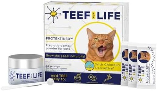 Teef For Life Protektin30 Plant-Derived Prebiotic Dentlal Powder for Cats, Daily Dental Care, Clinically-Proven Formula Naturally Fights Plaque and Tartar, Kit with 90 Servings