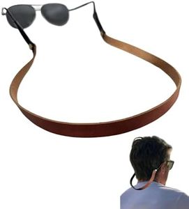 PROVBORN Full-grain Leather Glasses Strap Handmade Sports Sunglasses Eyeglasses Holders Around Neck Gifts for Men Women (Short Italian Brown, Average)