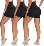 3 Pack Biker Shorts for Women – 8"/5" High Waisted Tummy Control Workout Yoga Running Athletic Shorts