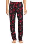 Marvel Spider-Man Men's Miles Morales Mask Allover Print Adult Sleep Bottoms Pajama Pants, Black, Medium