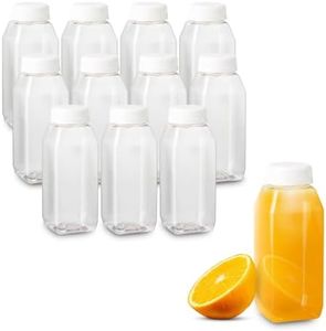 MT Products PET Plastic Juice Bottles 8 oz. - Clear Take-out Containers (Pack of 228) - Made in USA