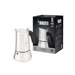 Bialetti - New Venus, stainless steel espresso coffee machine, suitable for all types of stoves, 2 cups (85 ml), aluminium, silver (Not induction safe)