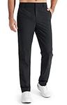 Libin Mens Golf Pants Slim Fit Stretch Work Dress Pants 30" Quick Dry Lightweight Casual Business Comfort Water Resistant, Black, 30W x 30L