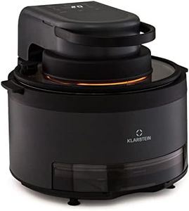 Klarstein Friteuse Sans Huile avec Fonction Vapeur, Friteuse Air Chaud Air Fryer XL 1250W, Mini Friteuse Electrique Sans Huile, Airfryer 5L, Tactile, Minuterie, Température Réglable, 6 Programmes