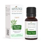 Mystiq Living Pure Tea Tree Essential Oil (Australian) for Skin, Pimples, Scars, Acne, Hair Care, Anti Aging Face Care - 15 ML | 100% Pure, Natural, Undiluted & Therapeutic Grade