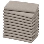 Ruvanti Cloth Napkins Set of 12, 18x18 Reusable Napkins Cloth Washable, Soft & Durable Table Napkins, Polycotton Chambray Dinner Napkins for Parties, Christmas, Thanksgiving, Weddings - Deep Taupe