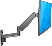 Mount-It! Monitor Wall Mount with Full Motion Gas Spring Arm | Height Adjustable Bracket for Flat Panel Screens Up to 32" | Fits VESA 75 and 100, 17.6 Lbs Capacity, Black