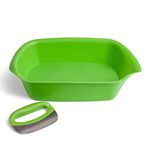 messless ML Salad Chopper Set with Mezzaluna Knife and Chopping Tray, Large, Green