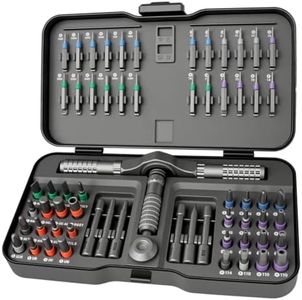 Multi Tool Set, Ratcheting Screwdriver Set with T Handle Ratchet Screwdriver, Magnetic Screwdriver Kit with S2 Steel Bits, Extension Shaft and Storage Case (66 in 1)