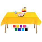 4 Pack Yellow Plastic Table Cloth Party Table Covers, 54 in x 108 in Tablecloth for Tables Indoor or Outdoor Parties Birthdays Weddings Christmas
