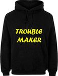 Bhains Ki Ankh Men Casual Trouble Maker Printed Sweatshirt & Hoodie (Men-BLK-YLW-HODIE-TRBLE-Maker-XL)