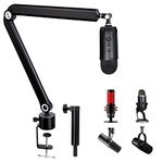 SUNMON Blue Yeti Boom Arm with Extension Tube - Adjustable Height Mic Boom Arm Compatible with Blue Yeti, Blue Snowball, Rode, HyperX QuadCast and Most Gaming Mic, Hidden Cable Management