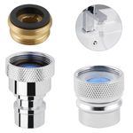 iFealClear Dishwasher Faucet Adapter, Faucet Adapter for Portable Washer, Portable Dishwasher Snap Aerator Adapter, 55/64-27 Female and 15/16-27 Male Thread for Kitchen/Bathroom/Rvs, Chrome-2 Pack