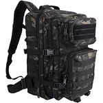 ProCase Military Tactical Assault Backpack Rucksacks, 40L Large Capacity MOLLE Army Pack Bag Go Bag, for Hiking Trekking Camping Travelling Climbing and Other Outdoor Activities -Camoblack