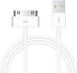 Pocxwa 1-Pack 30-Pin Charger Cable Compatible for Old iPhone 4 4S 3GS, iPad & iPod Classic 1st 2nd 3rd Generation, iPod Touch 4th, iPod Nano 5th 6th Gen, USB Fast Charge & Sync Charging Cord