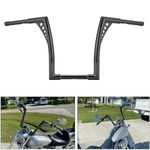 Gloss Black Ape Hangers Handlebar 12" Rise 1 1/4" Handle Bars Compatible with Harley Davidson Sportster XL 1200 883 Softail Dyna Touring Road Glide & King Models