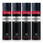 DENVER Black Code Cologne Talc - 100GM Each (Pack of 4) | Scented Talc for Men
