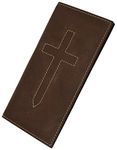 Cross Sign Basic Leather Checkbook Cover By Marshal wallet !!!! - Brown -