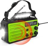 Emergency Radio 6000mAh Solar Hand Crank Emergency Radio: AM/FM/NOAA Weather Radio with Phone Charger, Flashlight & Reading Lamp, Headphone Jack, SOS Alarm for Home Survival Hurricane