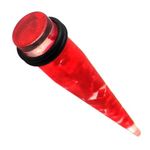 AZARIO LONDON 14MM Red Jelly UV Acrylic Straight Taper Stretcher Expander Gauge Ear Plug Piercing - Sold by Piece