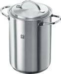 ZWILLING 40990-005 16 cm Pasta/Asparagus Pot – Large Cooking Pot with Hooked Basket, 4.5L Stockpot, Induction Hob Suitable, Spaghetti Pan with Strainer, 18/10 Stainless Steel Cookware, Pressure Pot
