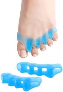 Welnove Toe Separators Spacers for Women - 6 Pack Gel Toe Straightener to Correct Bunions and Relieve Foot Pain - Silicone Toe Spacers for Toe Overlapping Yoga Practice, Non-Slip Design, Blue