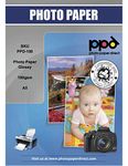 PPD Inkjet A5 Glossy Photo Paper 180g Premium Quality Instant Dry and Water-Resistant x 50 Sheets (PPD-100-50)